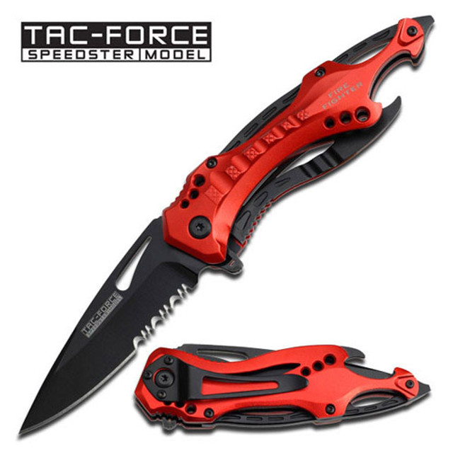 TAC FORCE SPRING ASSISTED KNIFE - LAW ENFORCEMENT - RED