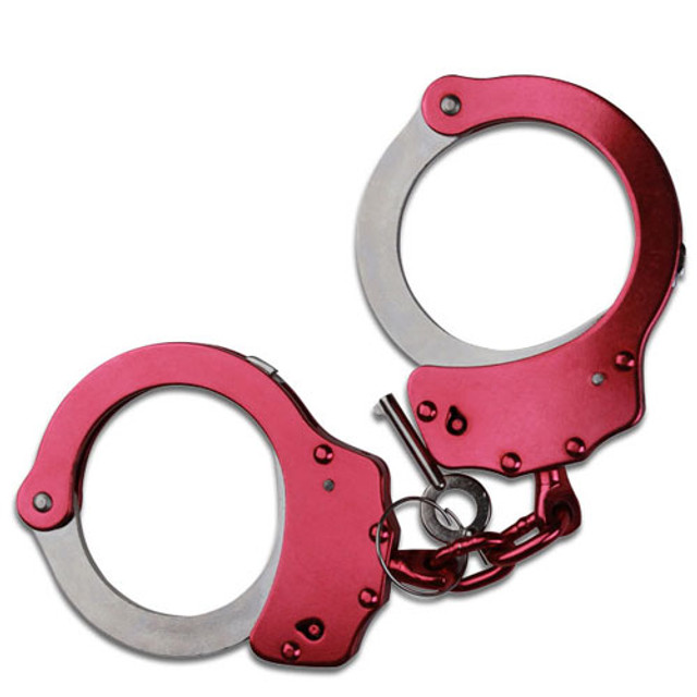 MTech USA Double Lock Handcuffs Metal Construction - Pink Finish