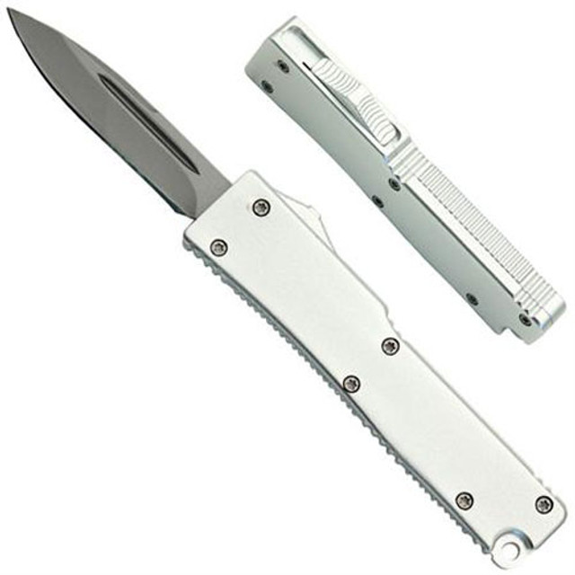 Electrifying California Legal OTF Dual Action Knife (Silver)