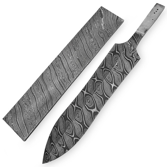 White Deer Damascus Steel DIAMOND BACK Pattern Billet