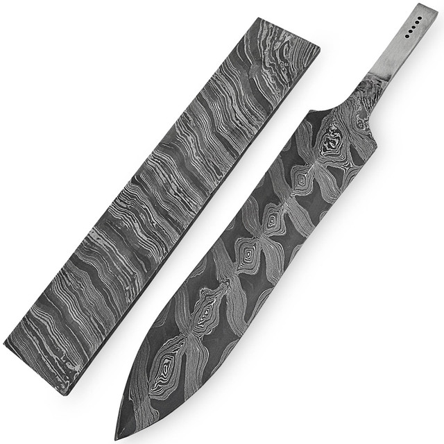 White Deer Damascus Steel LEOPARD PRINT Pattern Billet