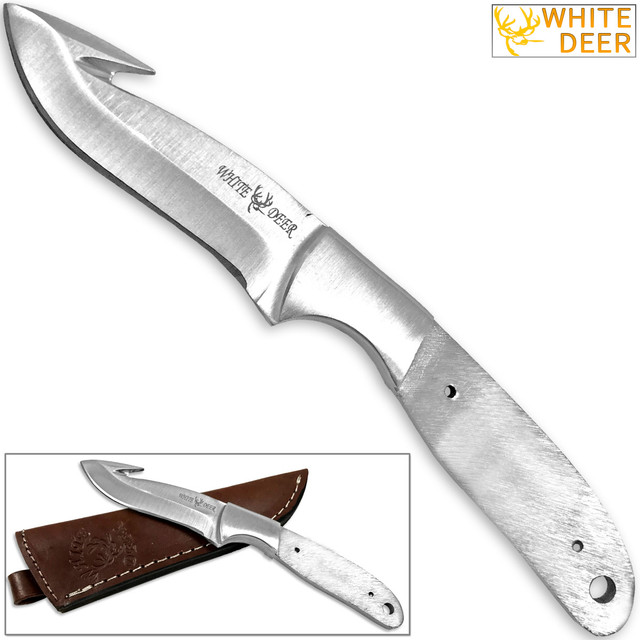 WHITE DEER Blank Guthook Junior Series J2 Steel Skinner Knife