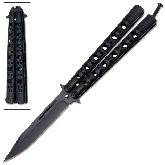 Black Flick Butterfly Knife Balisong - Edge Import