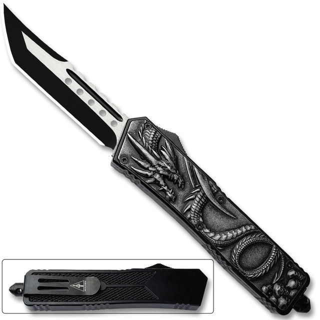  Dragon Skull OTF Knife - Tanto Blade