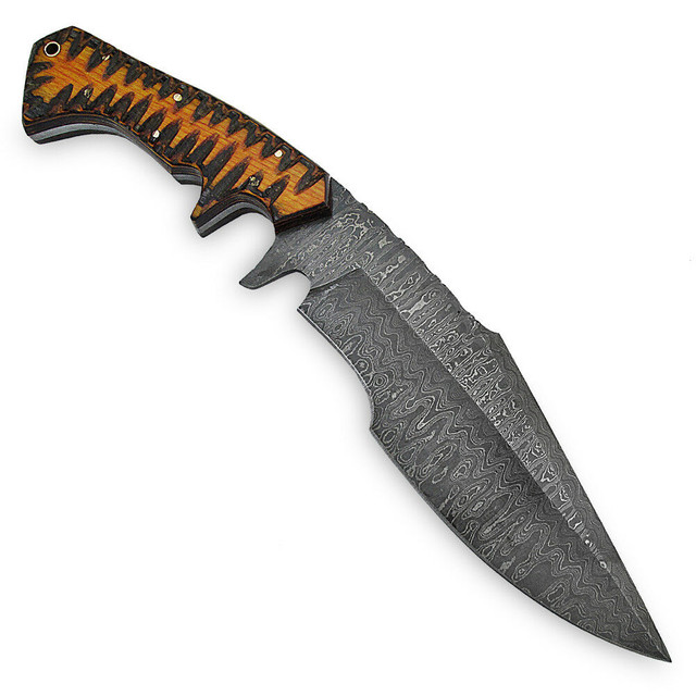 White Deer 1095 HC Steel Viper Damascus Knife Ladder Pattern - Limited Edition