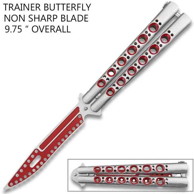 Non Sharp Trainer Butterfly Red and Silver Blade Ltd. Edition