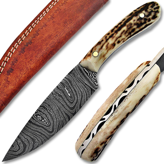 Mountain Stag Twist Knife Twist Pattern Damascus Blade Limited Edition