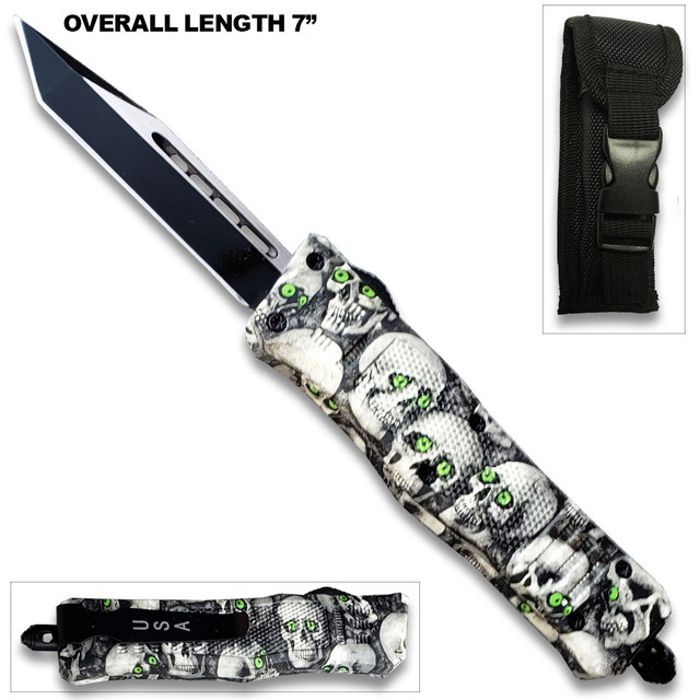 Airborne Biohazard Zombie Throwing Knife Set Black W HiVis Green