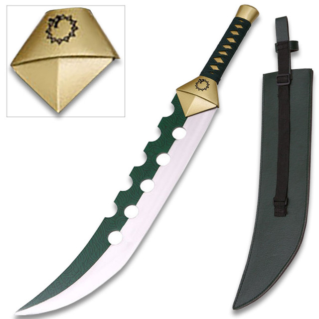 Meliodas' Demon Sword Lostvayne Green and Silver Blade