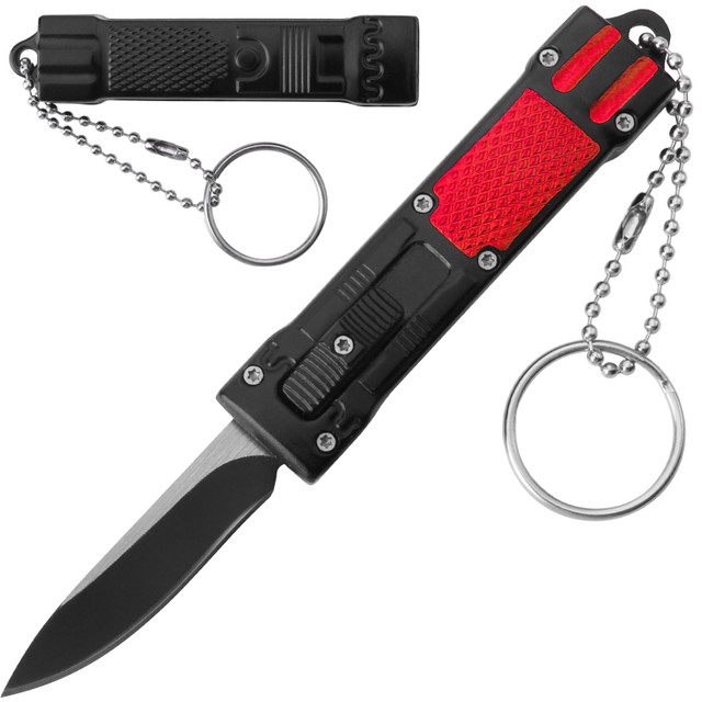 Mini Red Key Chain OTF Knife