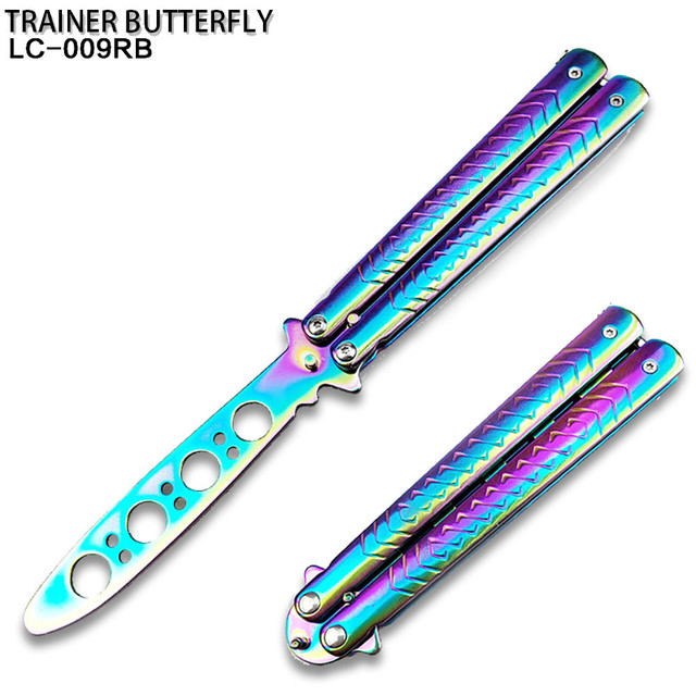 Zombie Balisong Butterfly Knife Red Green Eye Handle Trainer