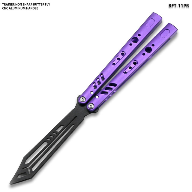 Purple CNC Non-Sharp Professional Smooth Handle Trainer Tool - Butterfly 