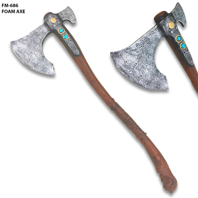 37" Fantasy Leviathan God War Viking Foam Axe Kratos Cosplay Blade 