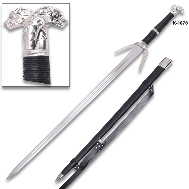 49" Medieval Two Handed Witcher Geralt of Rivia Steel Sword 