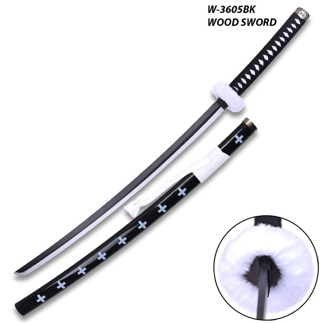 One Piece Anime Surgeon of Death Doctor Trafalgar Law Black Wood Sword  w/Plastic Scabbard