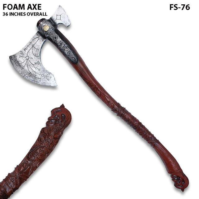 37" Leviathan War Viking Axe Foam Fantasy Kratos Video Game Cosplay Costume Prop