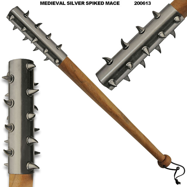 29" SILVER SPIKED MACE