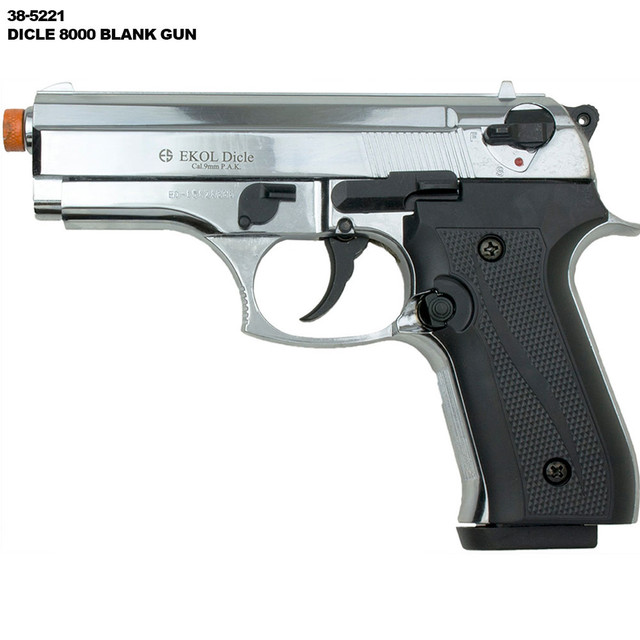 Dicle 8000 Firing Blank Gun Nickel Finish