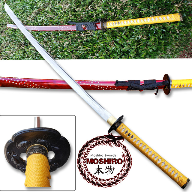 MOSHIRO Gold Edition 65Mn Spring Steel Hand Forge Katana Sword