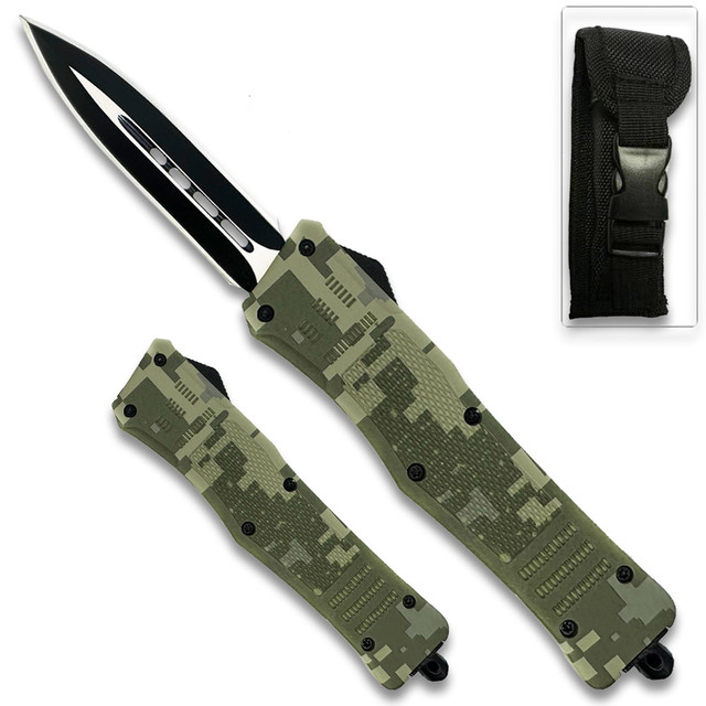 Delta Lightening Blue OTF Out The Front Automatic Double Edge