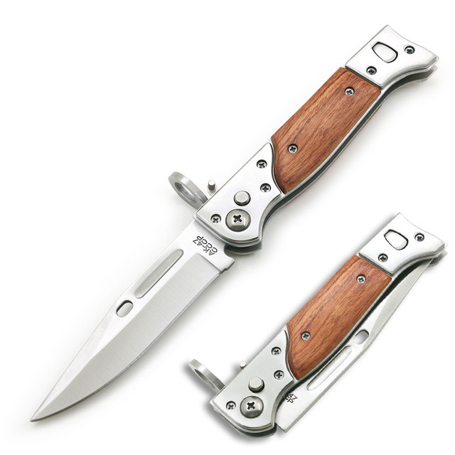 8.5" World War II Bayonet Auto Knife Push Button Drop Point Blade