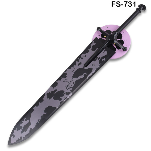 Black Clover Asta Demon Slayer Sword Replica – Oversized Anime Greatsword with Wall Display Plaque