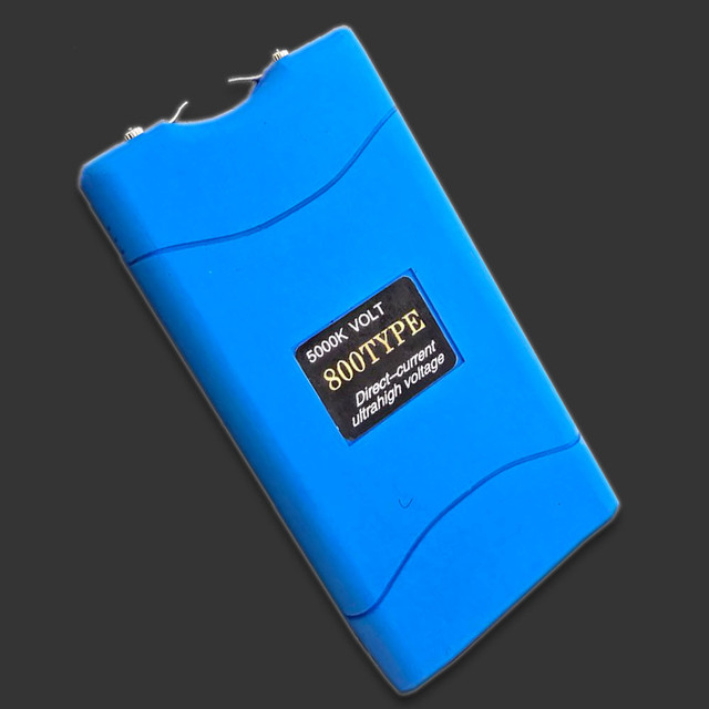 Blue Rechargeable Stun Gun with LED Flashlight