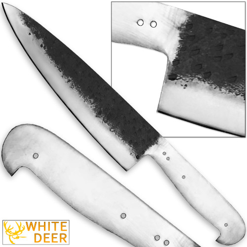 WHITE DEER 1095 Forged Steel Blank Tanto Chef Knife Japanese