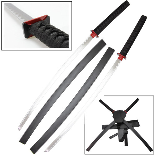 KATANAフルセット Ninja Sword Set - 6-Piece Double Katana and Accessory Kit - Fun