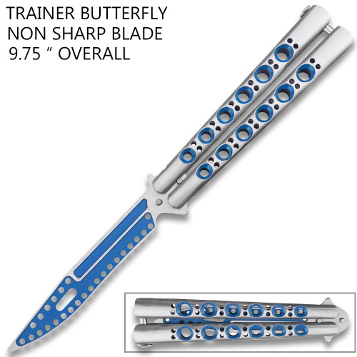 Non-Sharp Trainer Butterfly Blue and Silver Blade Ltd
