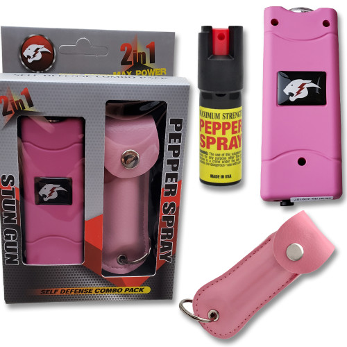 Pink Self Defense Combo Stun Gun Pepper Spray Edge Import