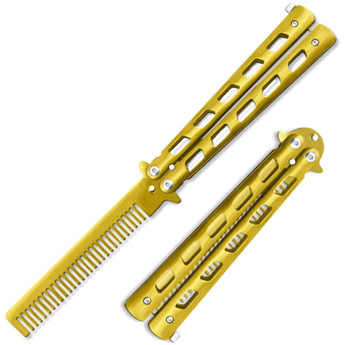 Foldable Butterfly Knife Hair Brush Outdoor Camping Knife Comb