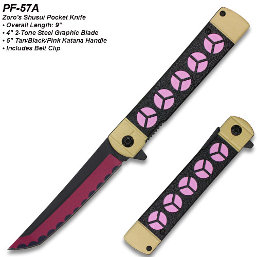 One Piece Anime Roronoa Zoro's Shusui Spring Assissted Pocket