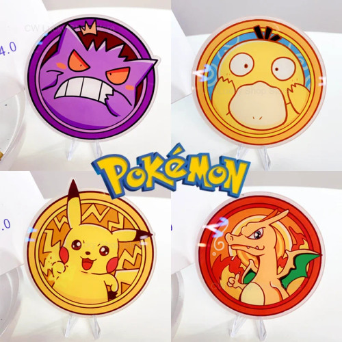Pikachu Pokémon Acrylic Cup Coasters – Heat-Resistant Drink Mats
