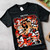 Men's Black Anime Graphic T-Shirt - "FIRE TYPE" Horror Design with Fierce Monster Illustration, Cotton Crew Neck Tee for Casual or Sporty Wear