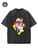 Vintage Creative Pattern Print Happy Trio Washed T-shirt Heavy Thick Basic T-shirt 230g Pure Cotton Drop Retro Street T-shirt Loose Hip-hop Unisex Top T-shirt Made Of High-quality Fabrics, Sweat-absorbent And Breathable