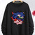 Men's Casual Anime Cartoon Print Crew Neck Sweatshirt - Soft Polyester Knit, Loose Fit, Long Sleeve, Gray with Blue & Pink Hair Character Design, Perfect for Fall and Winter, Fall Clothing | Colorful Character Design | Glossy Texture