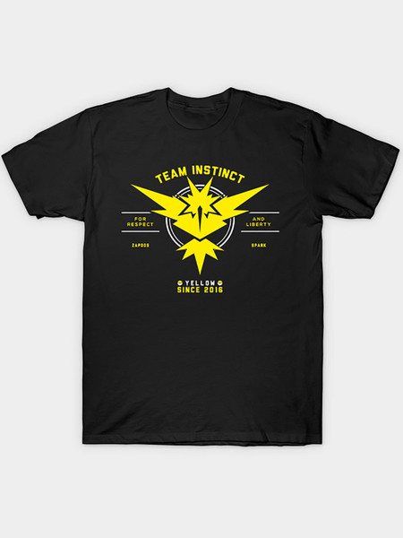Team Instinct I Choose You T-Shirt Classic Fashion Cartoon Printed Cityboy Youth Casual Youth Vitality Round Neck Loose T-shirt Birthday Gift Father'S Day Gift