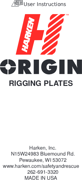 Origin Rigging Plate User Instructions and COCs 