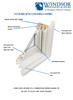 Windsor casement back plate linkage assembly for units from 2000- Aug 2007(fits Pinnacle and legend (PVC) units)