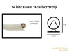 V1400 White Bulb weather strip .187x.375 Part # ES1118WN3020  3/16 wide x 5/16 high( cames as 24ft roll) over stock no returns