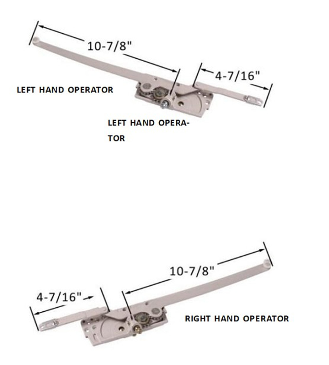 Operator Dual Arm Casement for units with visible glass width of 18'' or more  from 1988 to 2005