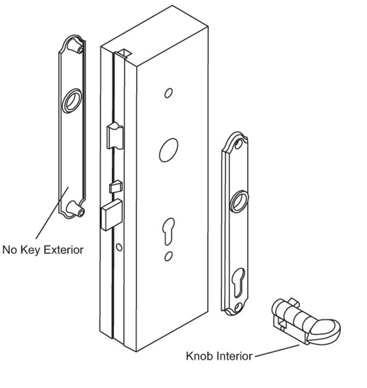 London Aluminum 113/2246 HANDLE SET ONLY  (in-active handle)