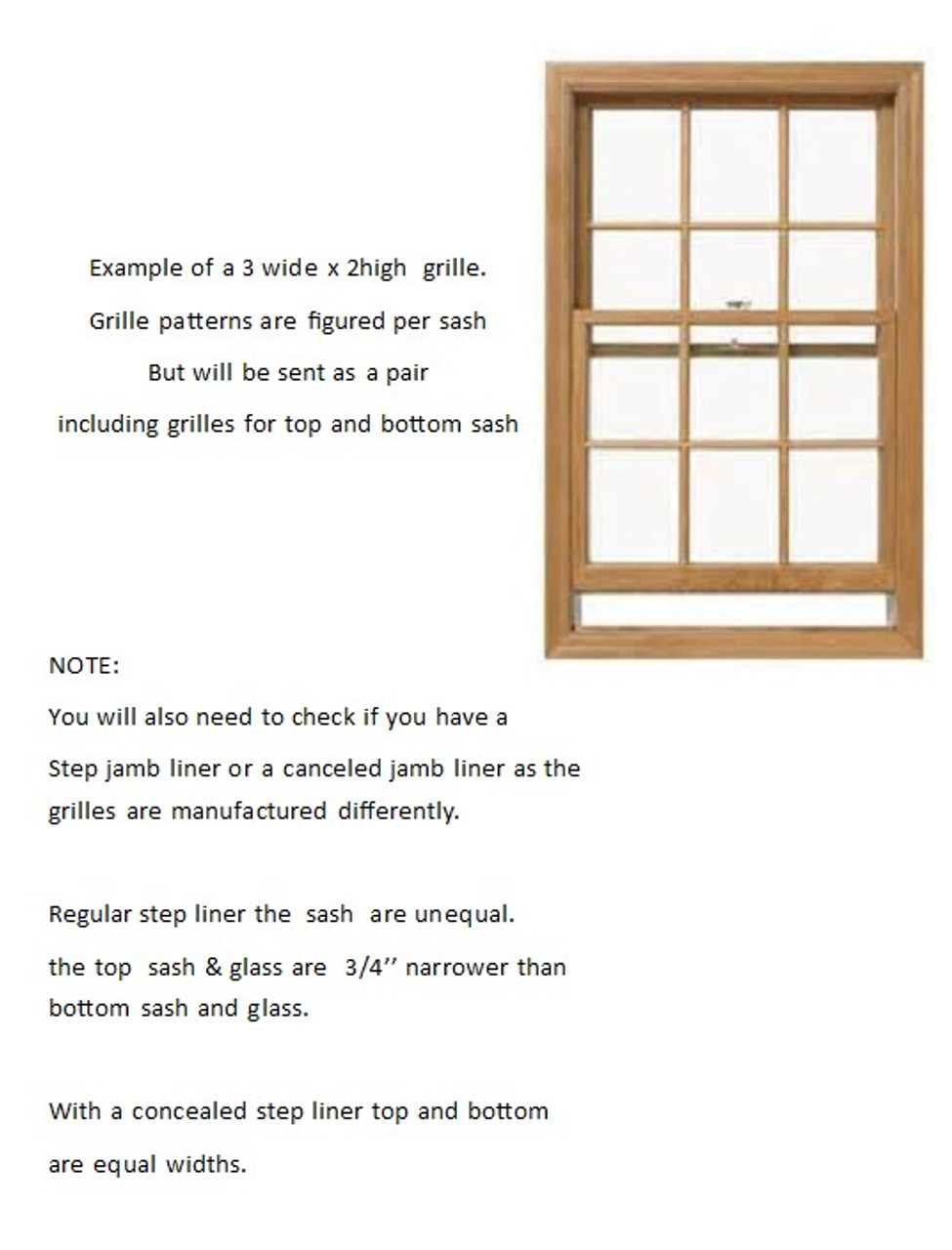 LINCOLN DOUBLE HUNG (GEN-4) TRADITIONAL STYLE WOOD GRILLE  FOR UNITS MANUFACTURED FROM  APRIL OF 2004 TO PRESENT