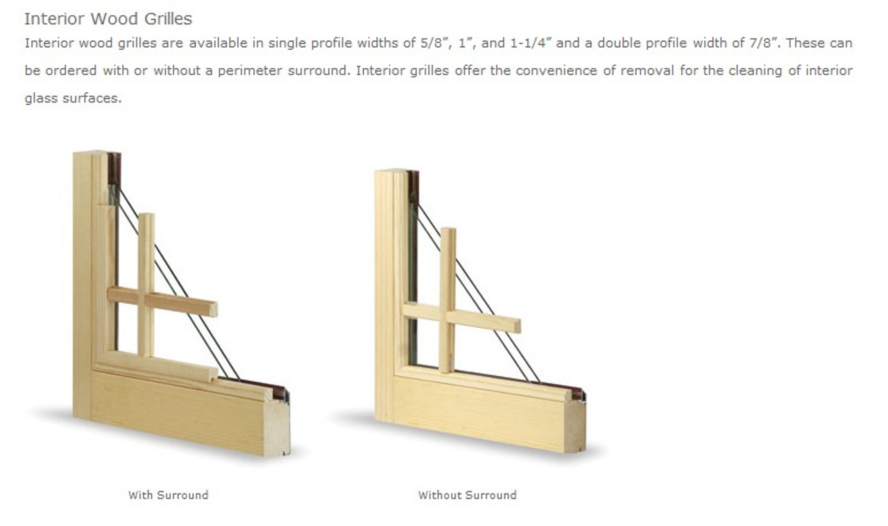 LINCOLN DOUBLE HUNG (2000 SERIES) PRAIRIE STYLE WOOD GRILLE  FOR UNITS MANUFACTURED FROM 1994 TO APRIL OF 2004