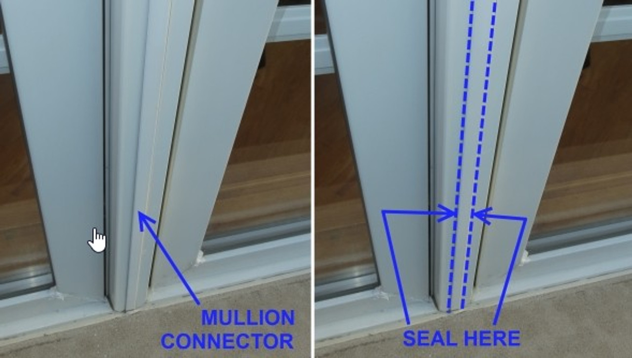 Park-Vue clad mull connector for mulling clad patio doors