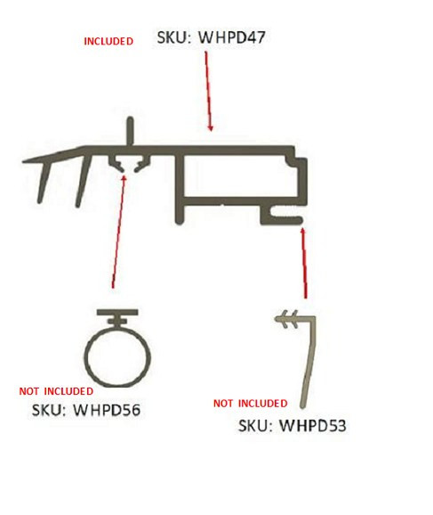 Windsor Pinnacle series IN-SWING Door Sweep Carrier only (Standard