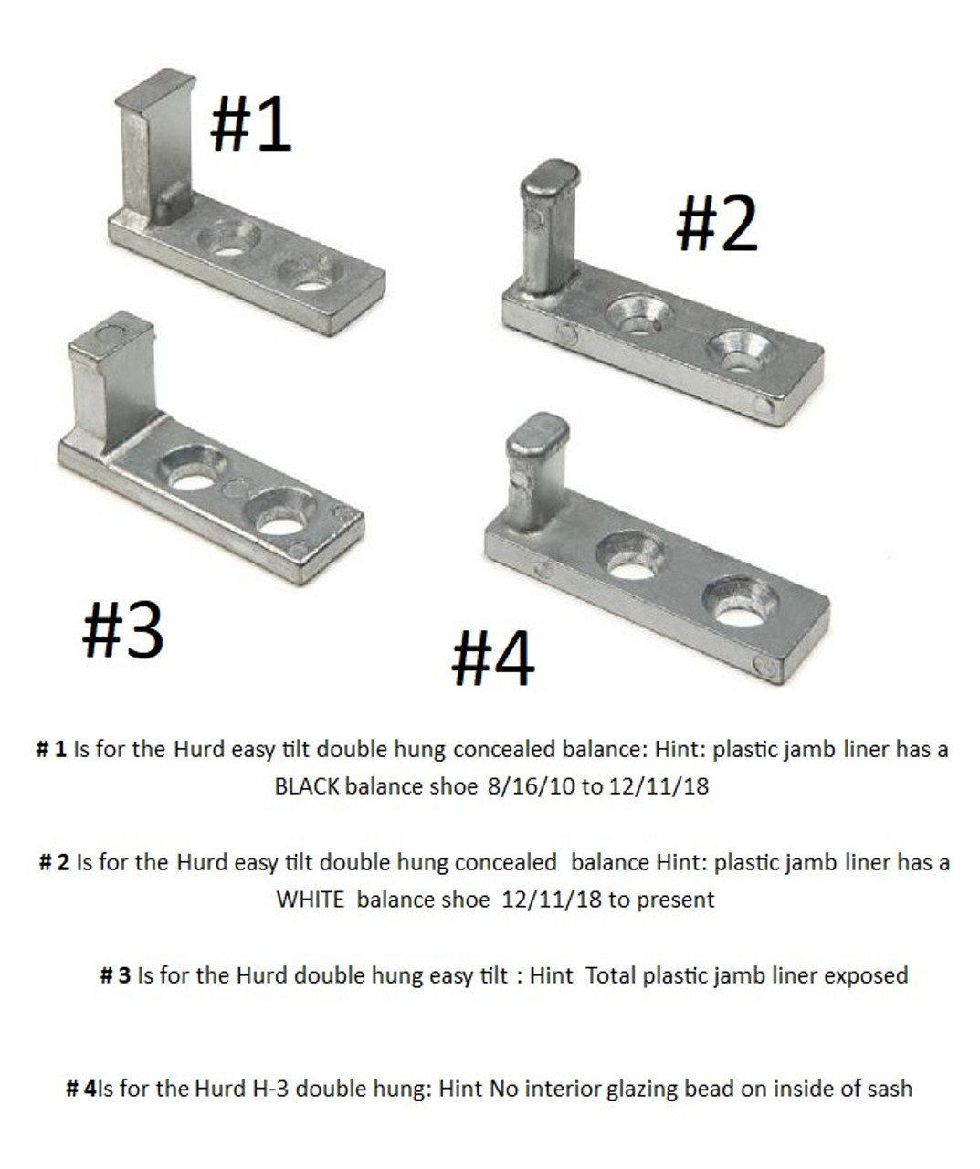 Hurd pair (2 each) Double Hung tilt pins Only