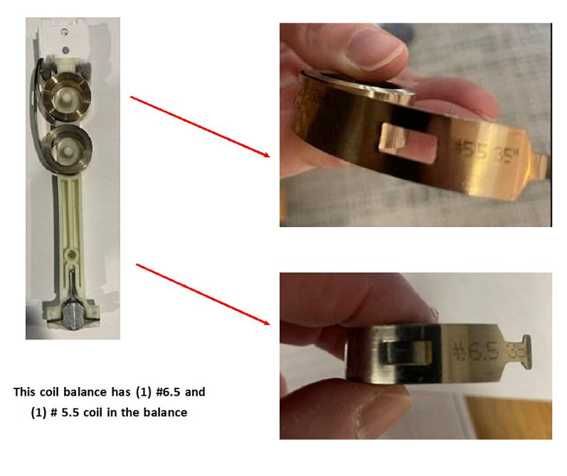 Coil Balance for Mears Triple unit Part# 051988  ( sold as each: each single balance has  has qty (2)  coils, (1) #6.6 and (1) #5.5