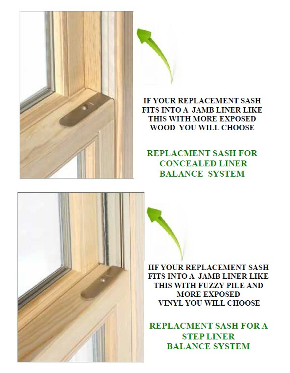 Lincoln Replacement CURRENT STYLE sash 2016 to present (standard liner) equal visible glass widths